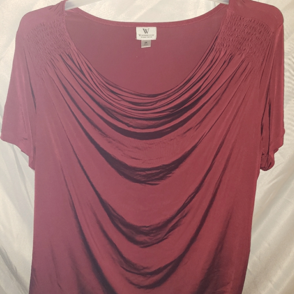 Maroon Dress Top 2X